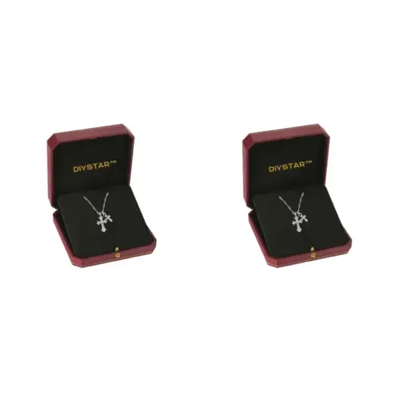 Lymphatic Magnetic Therapy Cross Design Diamond Necklace