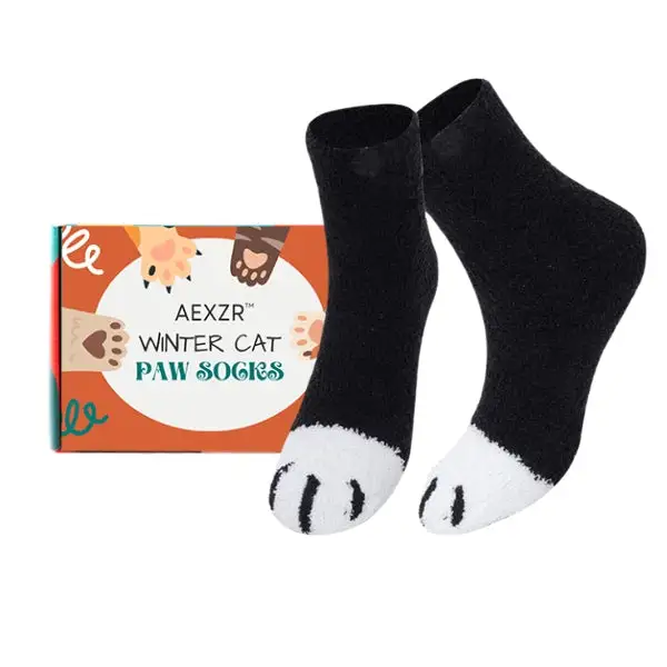 Winter Cat Paw Socks