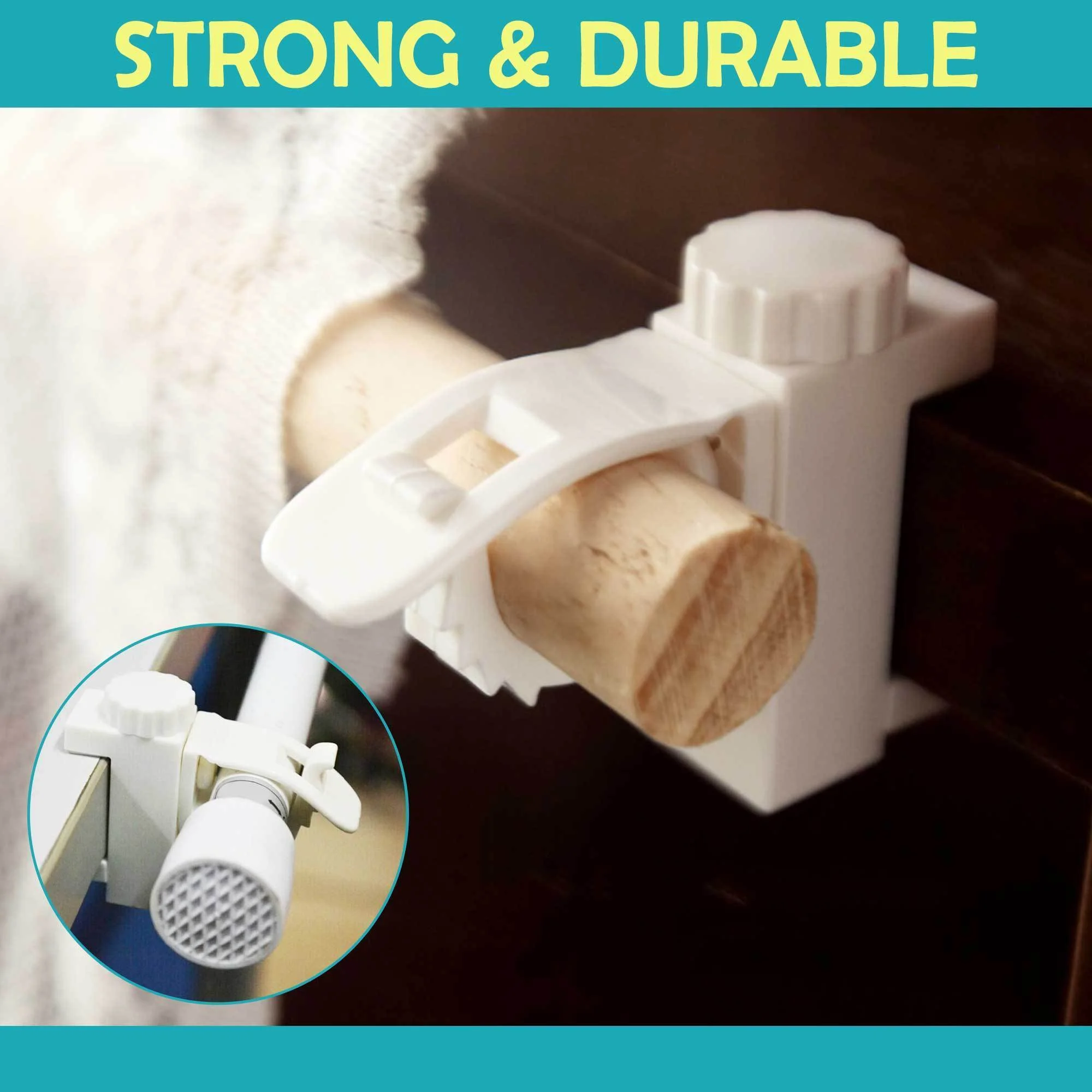 Reusable Punch-Free Curtain Rod Bracket Clips - Image 3
