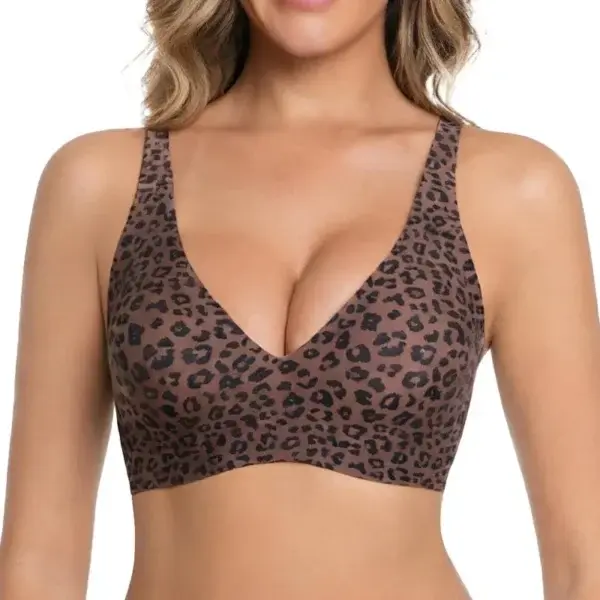 NESLEMY Wireless Womens Comfortable Wireless Bras Push Up Bralettes Seamless Tshirts Bras Deep V - Image 3