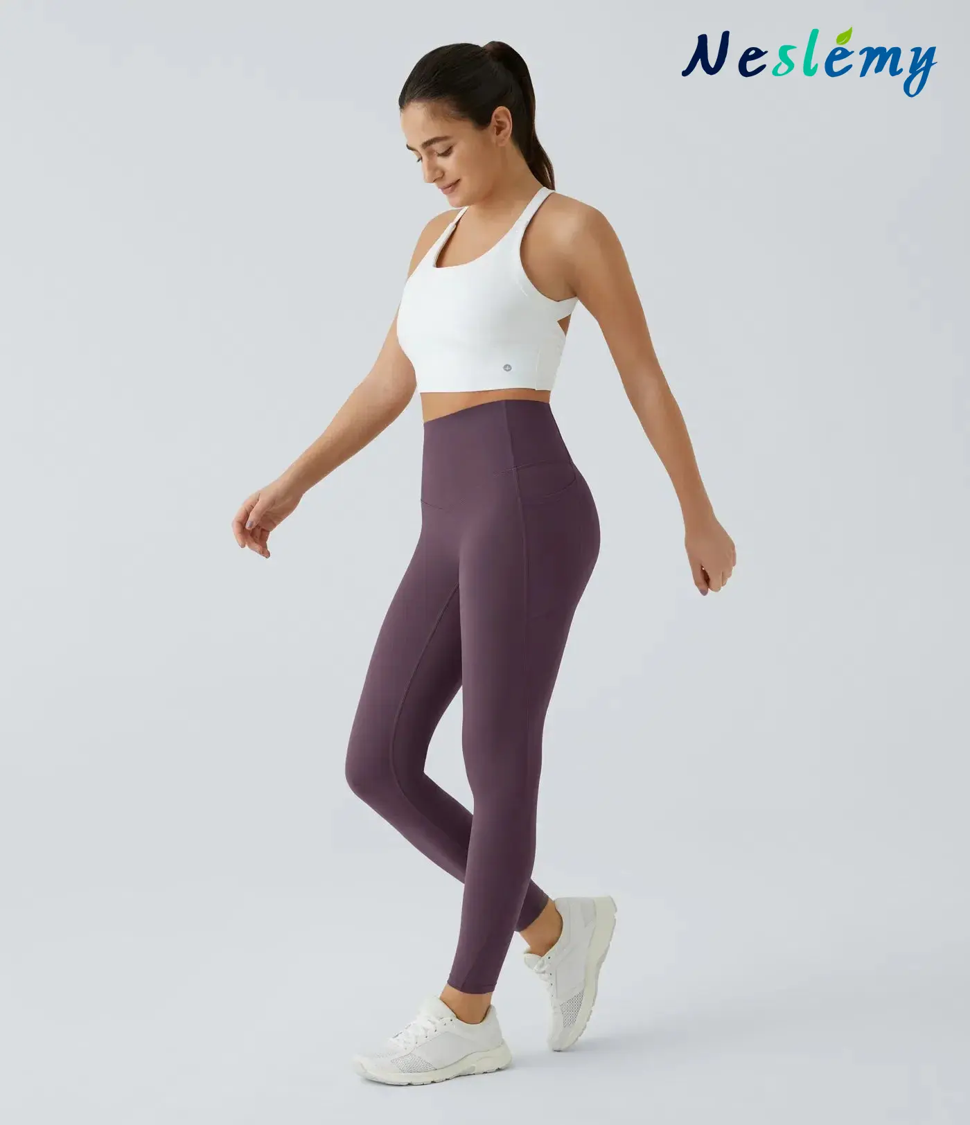 High Waisted Waist Shaping Pocket Shaping Training Leggings - Image 13