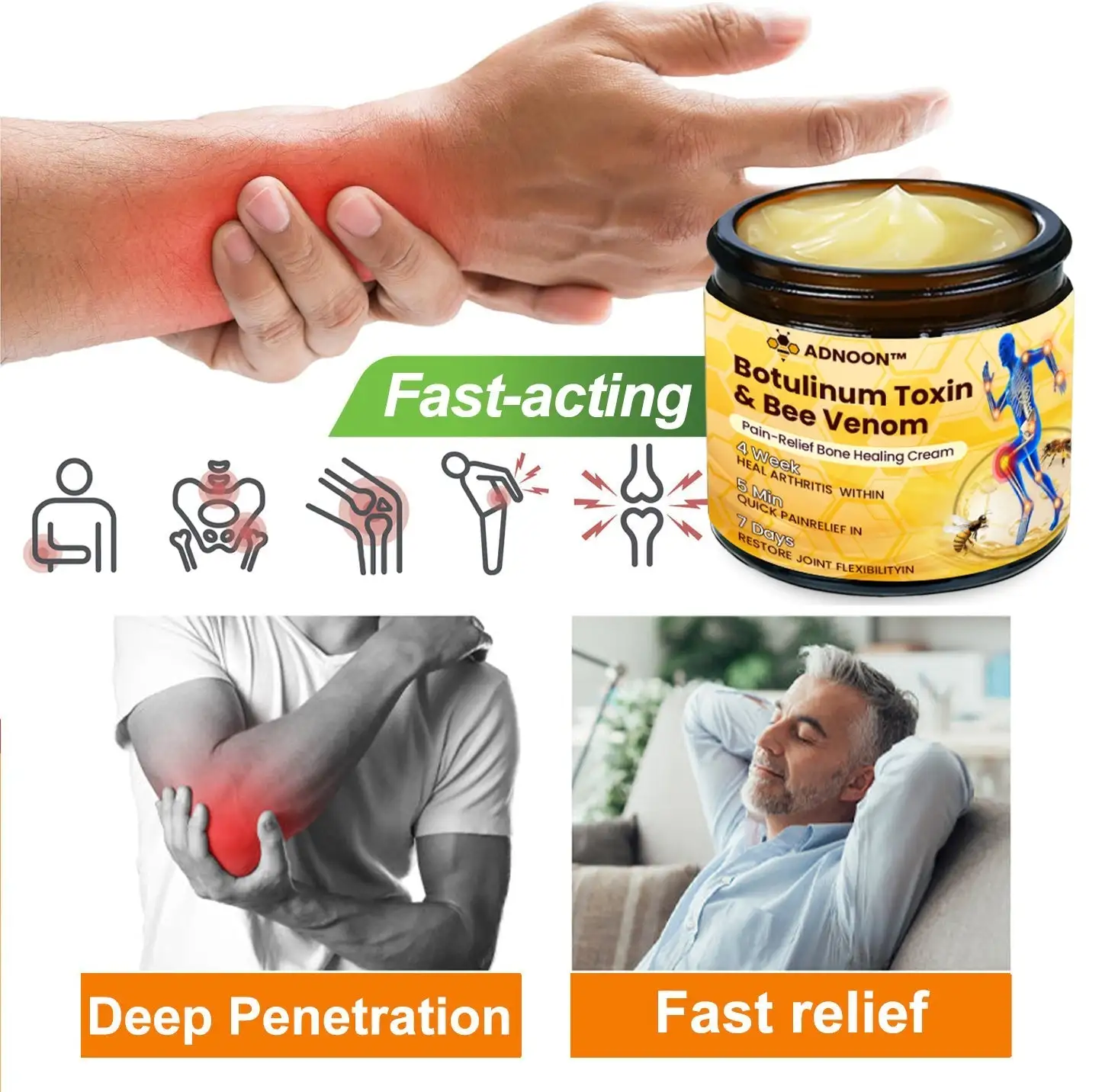 Botulinum Toxin and Bee Venom Pain Relief Bone Healing Cream - Image 13