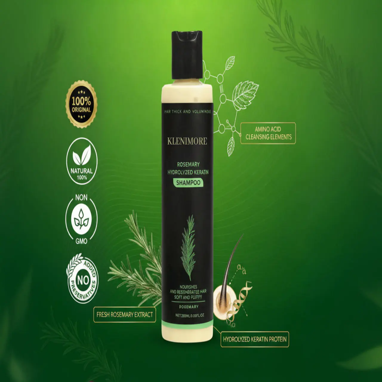 Rosemary Hydrolyzed Keratin Shampoo - Image 2