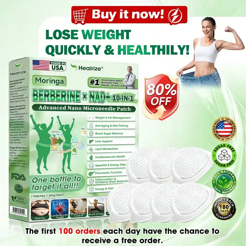 Moringa · Berberine × NAD+ 𝟏𝟎-𝐢𝐧-𝟏 𝐀𝐝𝐯𝐚𝐧𝐜𝐞𝐝 𝐍𝐚𝐧𝐨 𝐌𝐢𝐜𝐫𝐨𝐧𝐞𝐞𝐝𝐥𝐞 𝐏𝐚𝐭𝐜𝐡 — 𝐎𝐧𝐜𝐞 𝐃𝐚𝐢𝐥𝐲