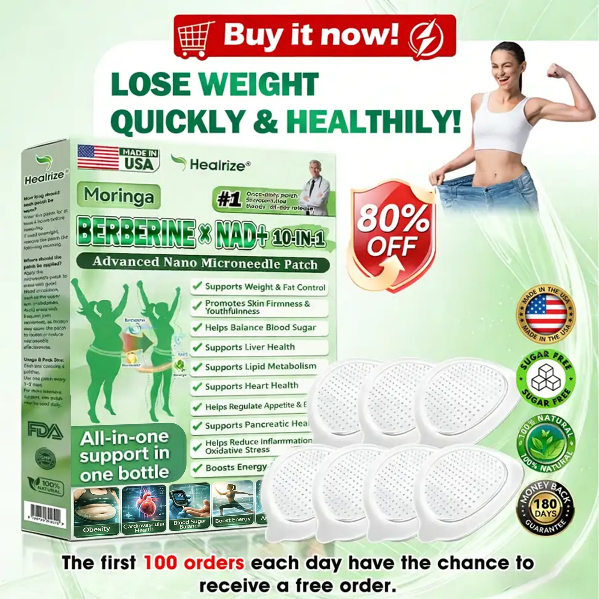 🇺🇸 𝐎𝐟𝐟𝐢𝐜𝐢𝐚𝐥 𝐔𝐒 𝐒𝐭𝐨𝐫𝐞 | 🧑⚕️🩺 Moringa · Berberine × NAD+ 𝟏𝟎-𝐢𝐧-𝟏 𝐀𝐝𝐯𝐚𝐧𝐜𝐞𝐝 𝐍𝐚𝐧𝐨 𝐌𝐢𝐜𝐫𝐨𝐧𝐞𝐞𝐝𝐥𝐞 𝐏𝐚𝐭𝐜𝐡 🔥🔥