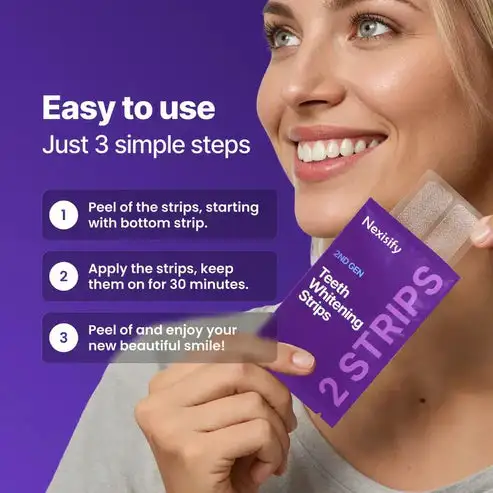 Nexisify Purple Teeth Whitening Strips - Image 2