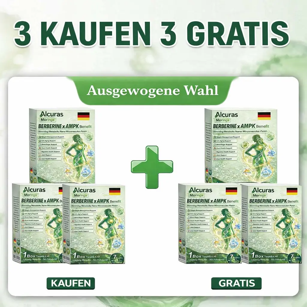 Alcuras Moringa × Berberin × AMPK 8-fach Slimming & Stoffwechsel-Nano-Mikronadel-Patch - Image 12