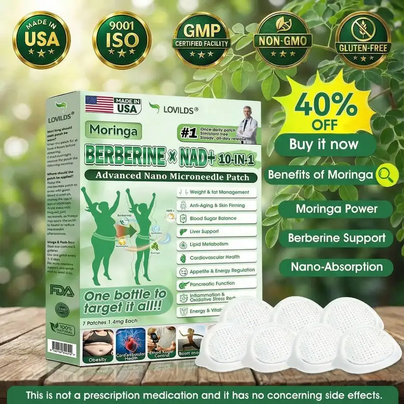 🇺🇸 𝐎𝐟𝐟𝐢𝐜𝐢𝐚𝐥 𝐔𝐒 𝐒𝐭𝐨𝐫𝐞 | 🧑⚕️🩺 Doctor-Recommended Daily Metabolic Support 10-in-1 Moringa · Berberine + NAD+ Nano Patch