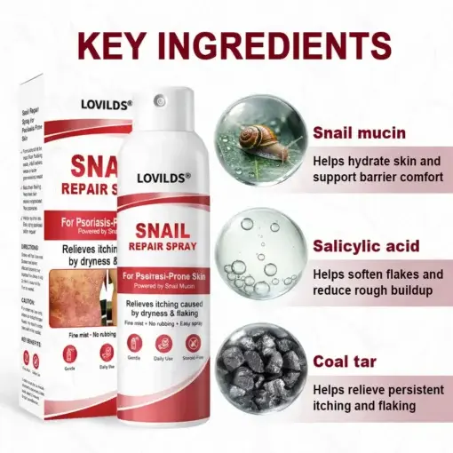 Snail Repair Spray for Itchy, Flaky Psoriasis Skin - Image 3