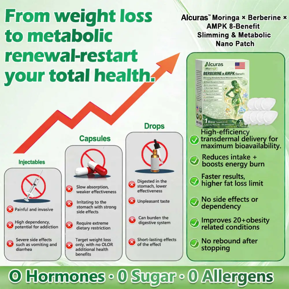 Moringa × Berberine × AMPK 8-Benefit Slimming & Metabolic Nano Microneedle Patch - Image 7