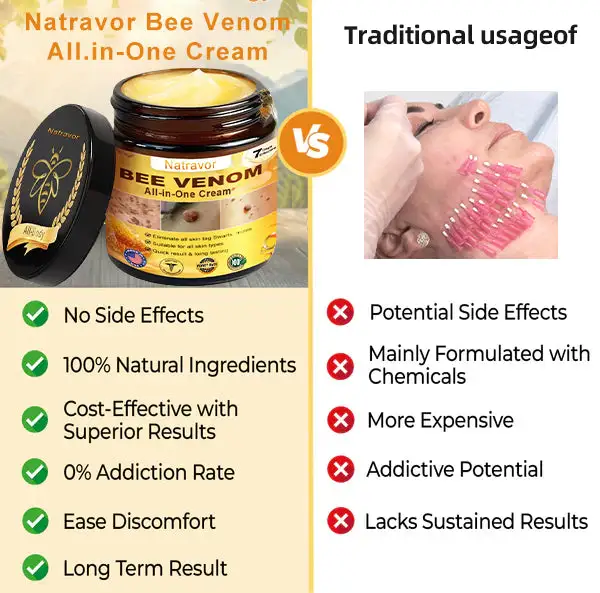 𝐁𝐞𝐞 𝐕𝐞𝐧𝐨𝐦 𝐀𝐥𝐥-𝐢𝐧-𝐎𝐧𝐞 𝐂𝐫𝐞𝐚𝐦–🌸 Anti-aging,Hydrating, Skin Repair, Even Tone, Acne and Dark Spot Treatment, Wart and Mole Removal, Psoriasis Relief - Image 9