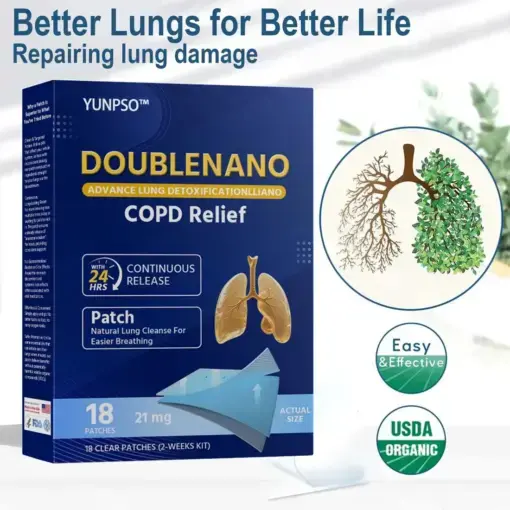 DoubleNano COPD Relief Patch ( Cough, wheezing, shortness of breath, sputum, stuffy nose, bronchitis, bronchitis, allergy symptoms, lung discomfort)