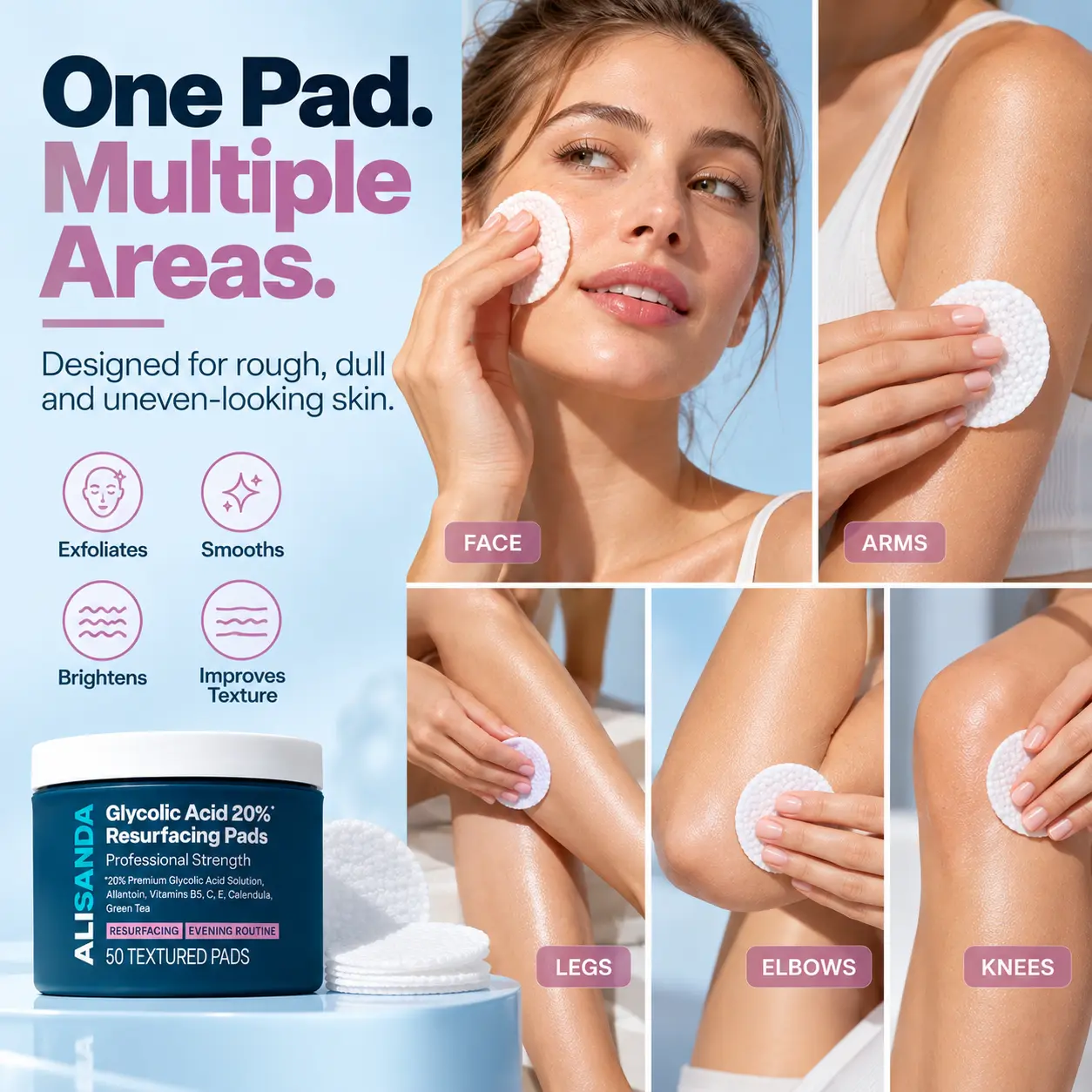 ALISANDA 20% Glycolic Acid Resurfacing Pads - Image 5