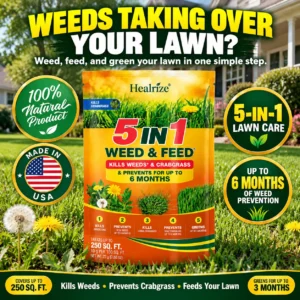 🔥 5-in-1 Weed & Feed | Fast-Acting Dual-Action Granules for Stubborn Lawn Weeds & a Greener-Looking Lawn