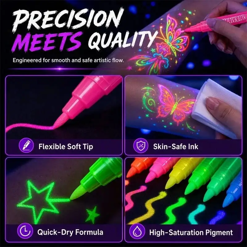 Neslemy Glow Party Tattoo Pens - Image 3