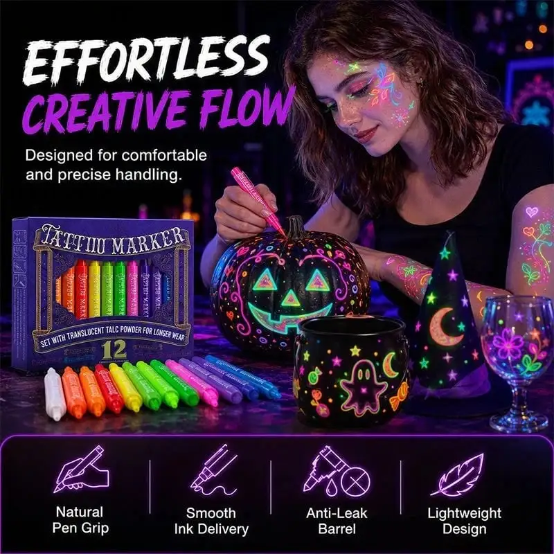 Neslemy Glow Party Tattoo Pens - Image 4